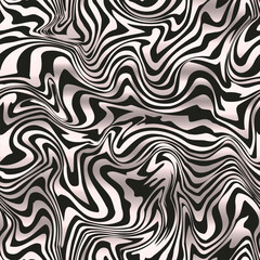 Black and white wavy lines. Seamless pattern