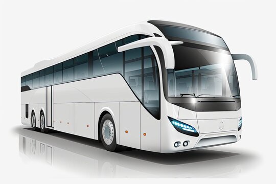 White futuristic electric bus electric vehicle