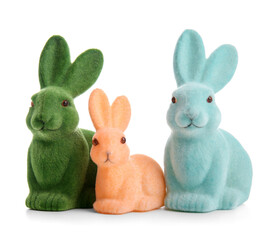 Obraz premium Set of Easter bunnies on white background
