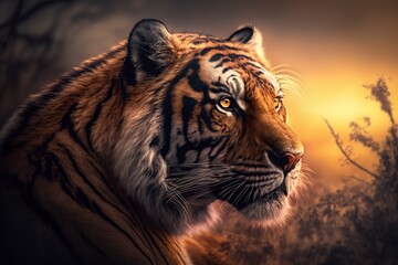illustration, of a tiger ,generative ai