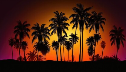 Fototapeta na wymiar Sunset in the tropic, tropical background