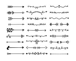 Hand Drawn Arrows Set - Hand-drawn Vector Graphics - Arrow Illustration - Cutting Files - Divider - Vector Set - Decorative Frame - Collection - Transparent - Isolated - Illustrator - PNG SVG JPG	