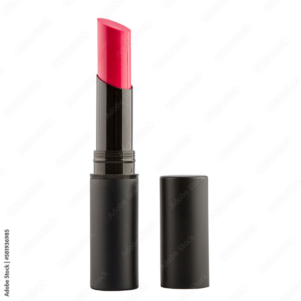 Wall mural Open lipstick in a black case on a white background