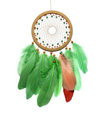 Beautiful dream catcher isolated on white
