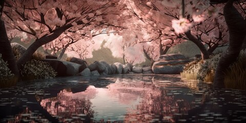 bright pink cherry blossoms