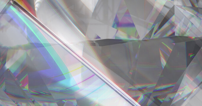 Image of shiny diamonds with colourful prismatic lights