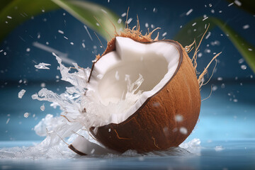 coconut bursting open