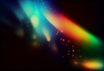  fading blurry colors on the dark background, grain, Generative AI