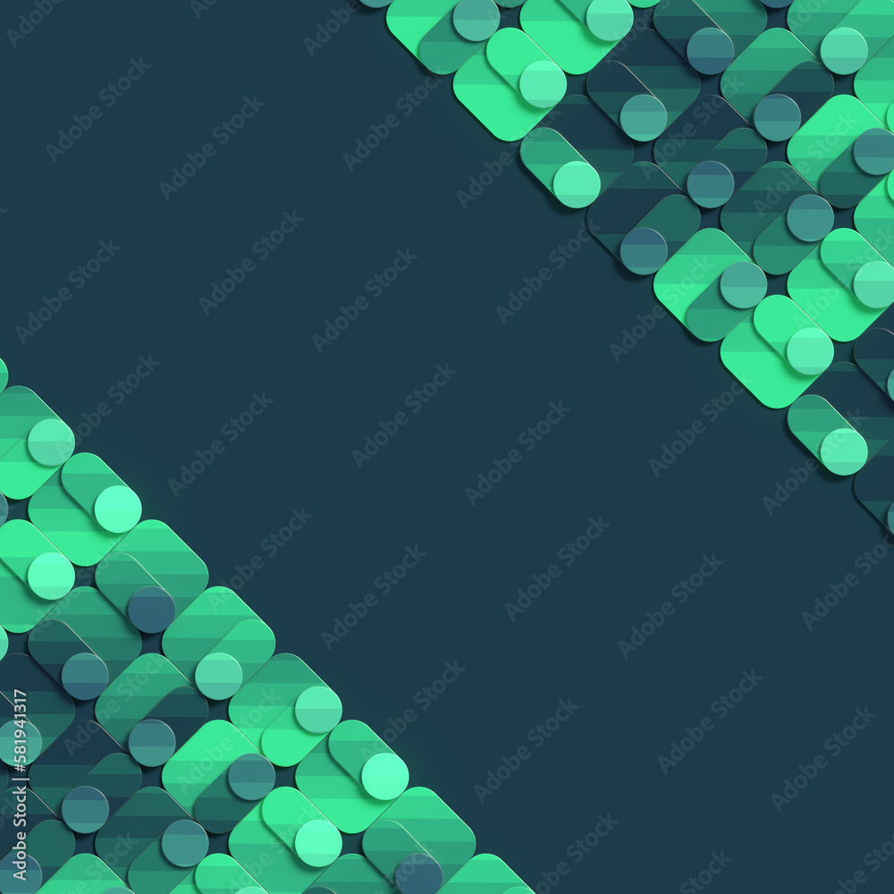 Poster Abstract digital illustration of a colorful pattern in neon tones. Bright background. 3d rendering