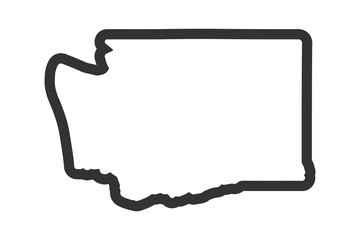 Washington outline symbol. US state map. Vector illustration