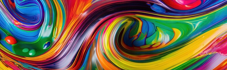colorful rainbow paint swirls