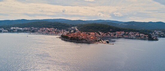Croatia, Korcula Island. Drone photo.
