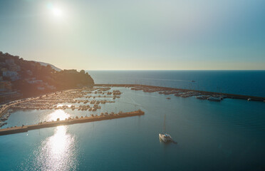 Marina bay for boats in the town of Agropoli.