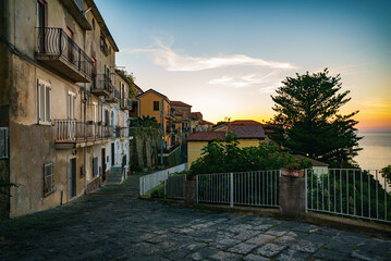Streets of the old town of Agropoli in Italy.