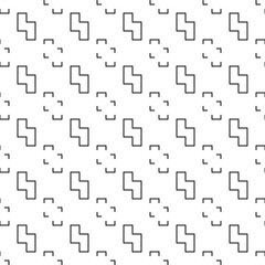 Repeated puzzle figures background. Seamless surface pattern design with mosaic ornament. Ethnic embroidery motif. Grid wallpaper. Digital paper for page fills, web designing, textile print. Vector.