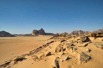 Fototapeta na wymiar The Martian movie location, Wadi Rum, Jordan Desert