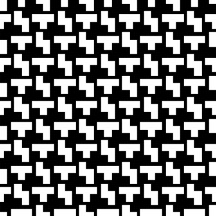 Repeated puzzle figures background. Seamless surface pattern design with mosaic ornament. Ethnic embroidery motif. Grid wallpaper. Digital paper for page fills, web designing, textile print.