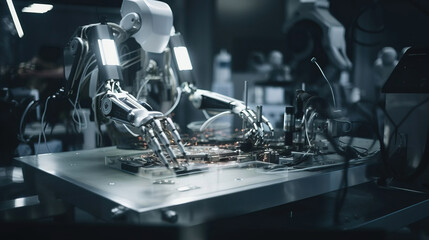 Modern machines and equipment. Industry and technology concept. process of the Industry 4.0. generative AI	
