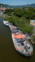 Ilha Canal Barra Lagoa Conceição Floripa Aventura Paisagem Aéreo Drone Barcos Lancha Iate Jetski Standup Paddle Verão Natureza Viagem Viajar Oceano Atlântico Rio Mar Trapiche Santa Catarina Brasil