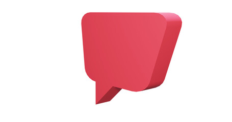 Png 3d render bubble chat with red color and box shape