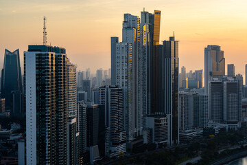 Fototapeta na wymiar Panama City Panama, City Skyline, Avenida Balboa, Panama Canal