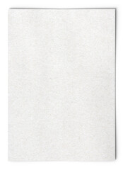 Blank textured sheet of paper with shadow isolated on transparent background