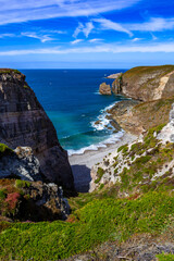 Spectacular Cliffs And Sandy Beach At Atlantic Coast Of Cap Frehel In Brittany, France © grafxart