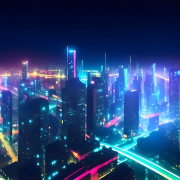 Beautiful neon light  Cityscape | Cityscape backgrounds/wallpapers/images for projects or presentations |