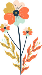 Soft pastel spring flowers illustration