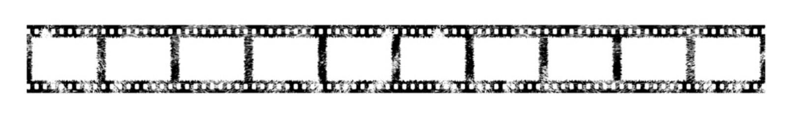 Vintage style 35mm film strip retro vintage vector design with 10 frames on white background. Retro film reel symbol illustration to use in photography, television, cinema, photo frame.
