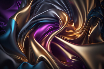 Fototapeta na wymiar A silk fabric that is purple and gold ai generated artwork