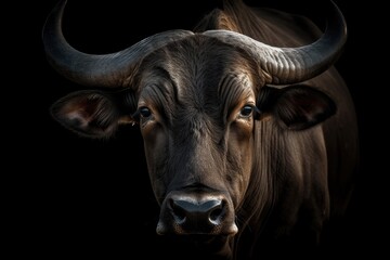 gloomy depiction of a bull. Generative AI