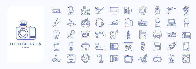 Electrical Devices and Home appliances, including icons like monitor, projector, mouse and more