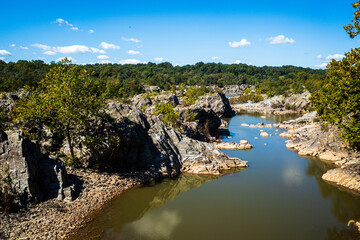 Peaceful, calm part of the Potomac River close to Great Falls in Maryland, USA.
