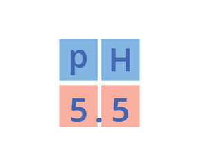 Colorful ph 5.5 symbol. 