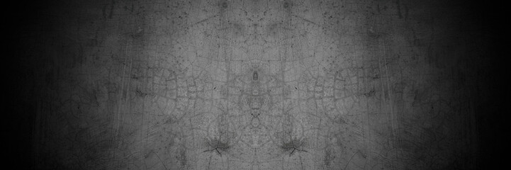 Obraz premium Old wall texture cement dark black gray panorama background abstract grey color design are light with white gradient background.