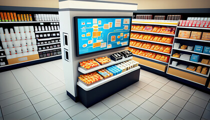 a store with shelves full of goods and products for sale 3d illustration stock photo - free image on pifx