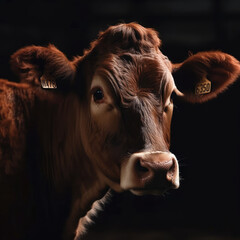 Cow Portrait-Farmyard Animal-Generative AI