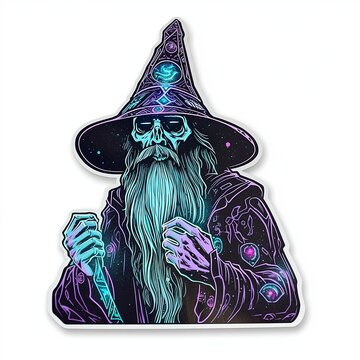 ancient elder lich with incredible amounts of magical and mystical eldritch energy sticker 