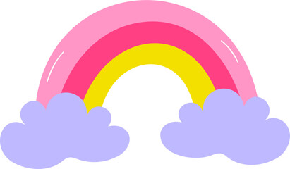 Rainbow clouds illustration