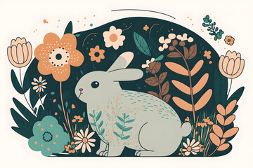 bunny illustration of an background