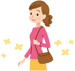 お出かけする若い女性　通勤　ショッピング