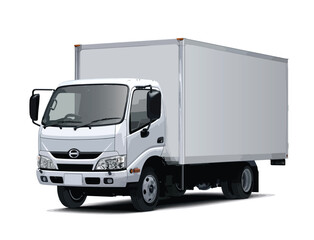 white box truck cargo delivery art isolated design vector template © James