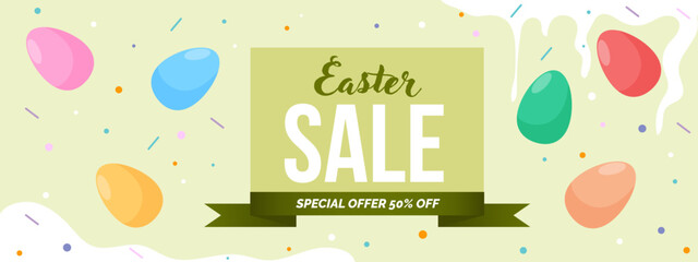 Easter sale colorful banner  