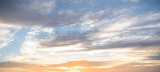Amazing yellow clouds on a sunse