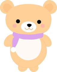 Fototapeta na wymiar Cute teddy bear on png background