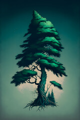 Obraz premium vintage trees nature illustrations