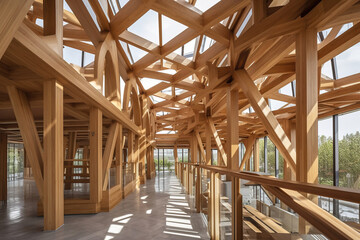 Modern architecture, wooden structures. sketch art for artist creativity and inspiration. generative AI