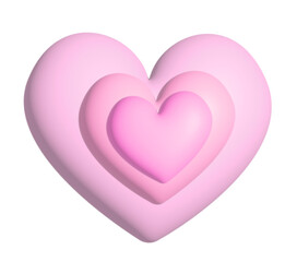 pink heart isolated on white