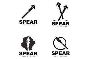 Spear Logo, Long Range Throwing Weapon Target Icon Design, Product And Company Brand Icon Illustration